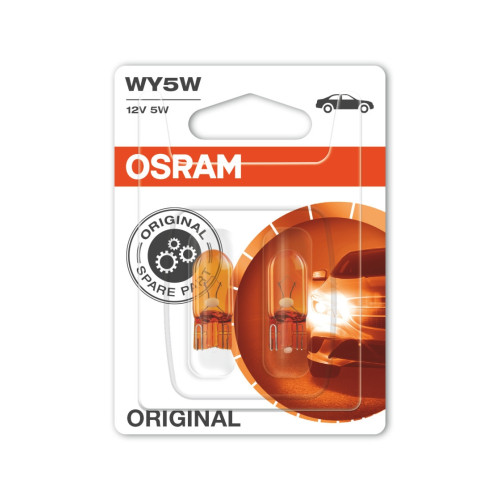 Osram ORIGINAL - GLASS WEDGE BASE WY5W 12V 2τμχ Blister(2827NA-02B)